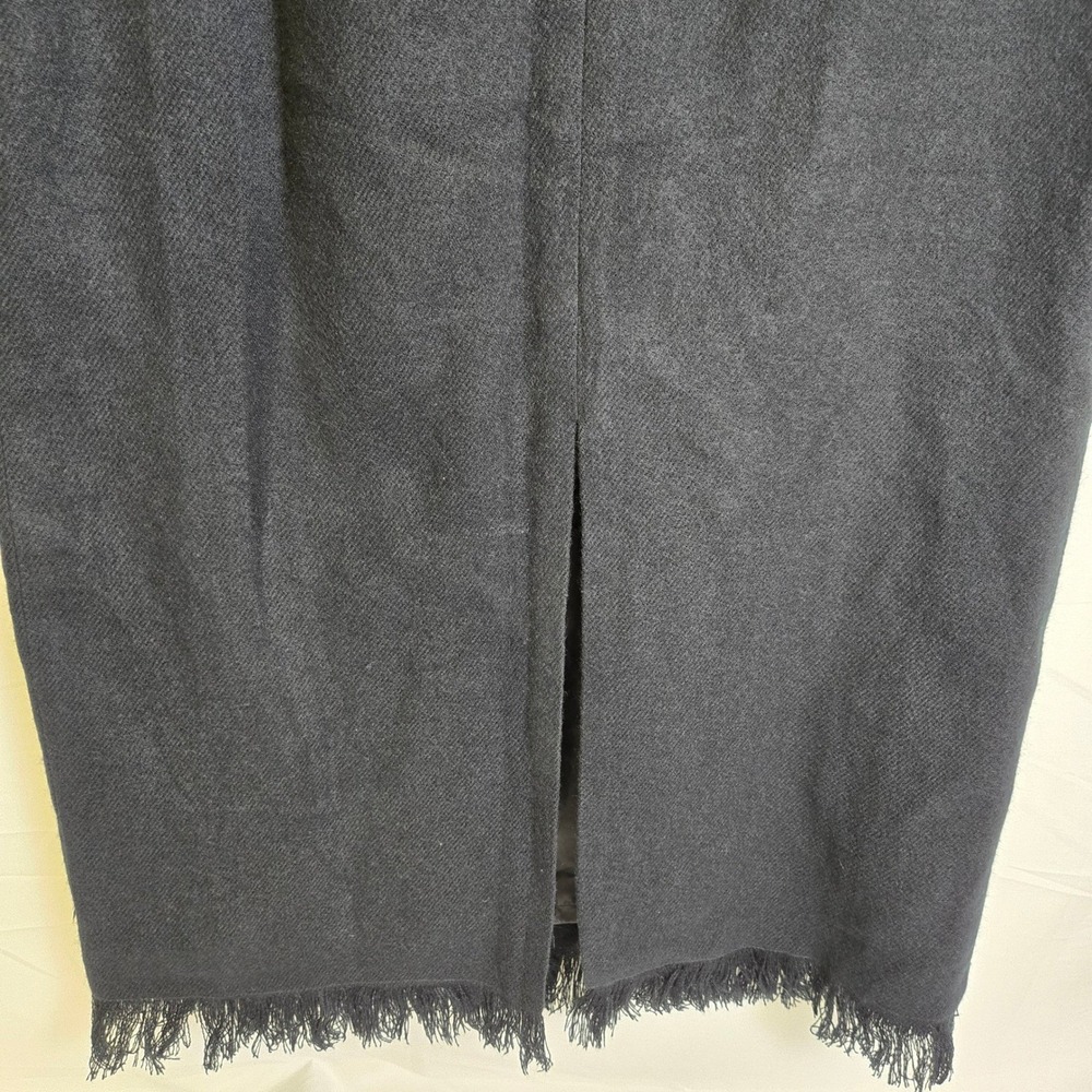 Coffee Bean J. London Wool Blend Skirt Fringe Hem Size 8 Style 341 Retro New - Picture 9 of 10